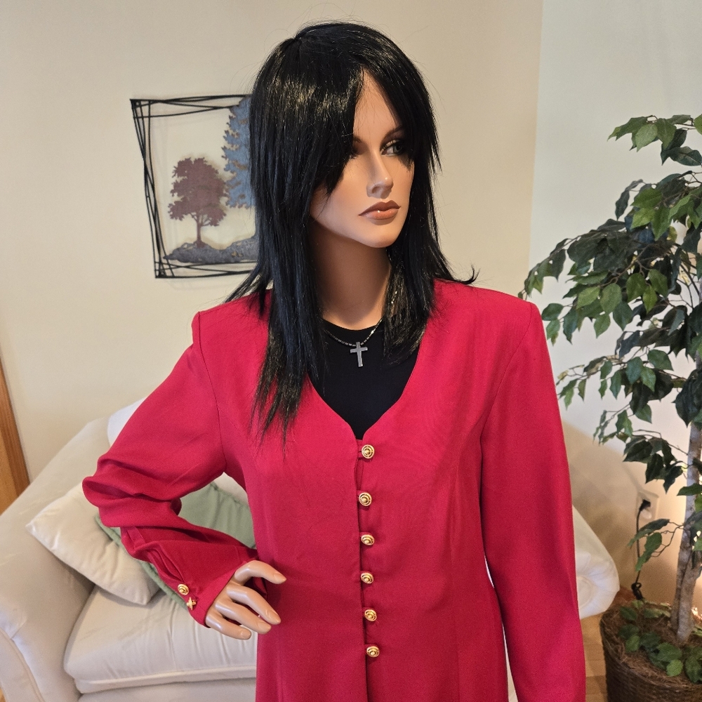 Lew Magram 3-Piece Red Woman's Suit, Jacket, Skirt, Slacks, Size 12 - Picture 7 of 16